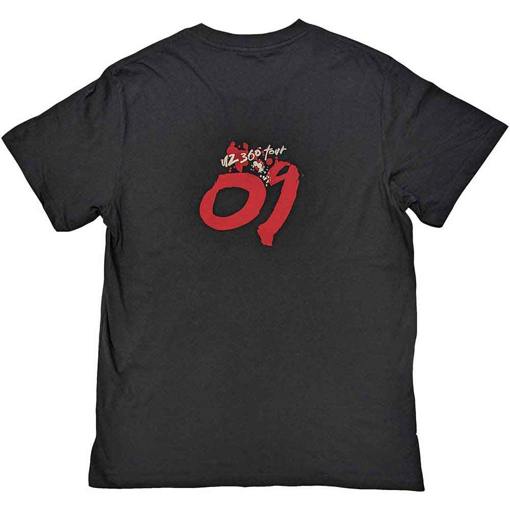 U2 Unisex T-Shirt: 359 Degree Tour 2009 Infinity (Black) (Back Print & Ex-Tour)