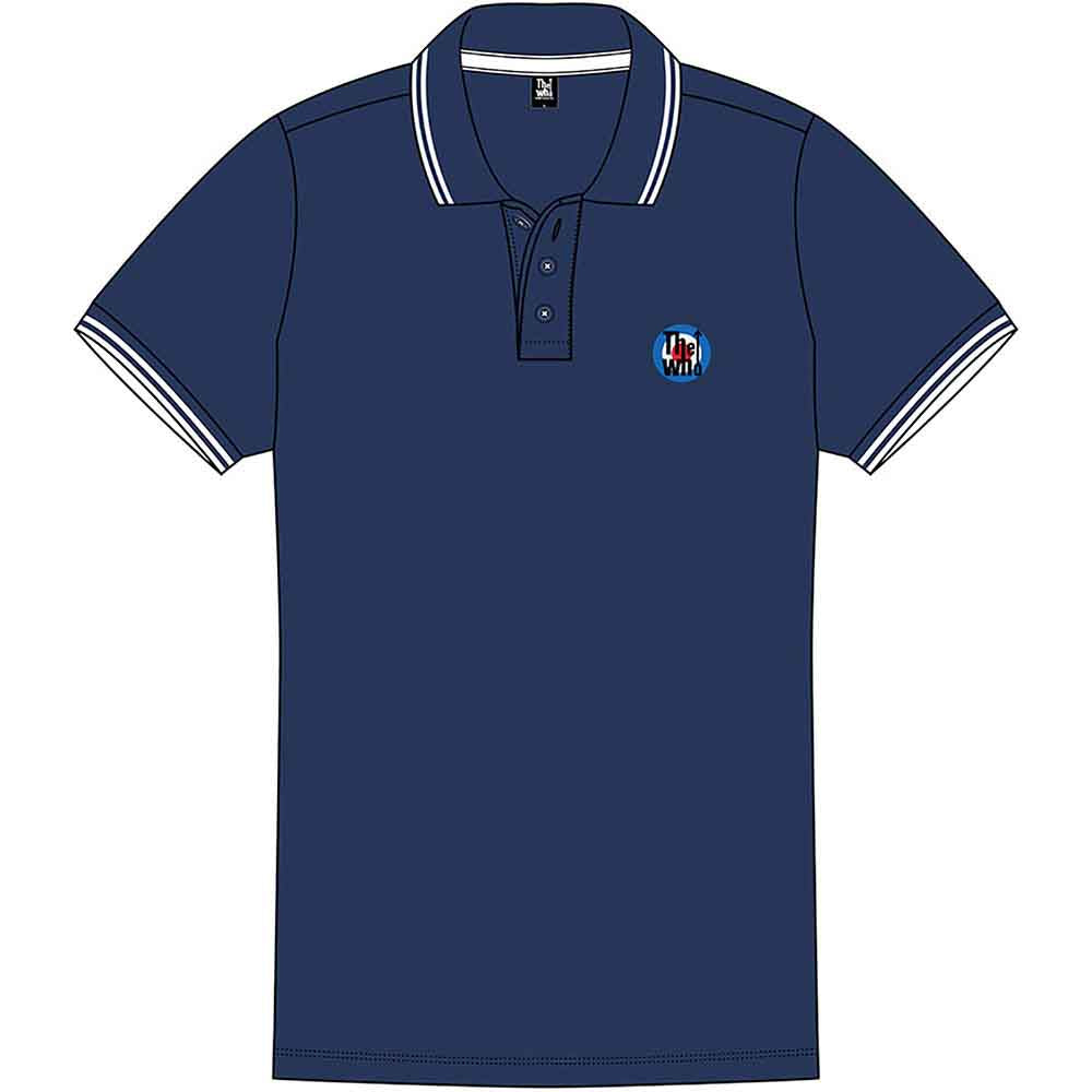 The Who Unisex Polo Shirt: Target Logo (Navy Blue)