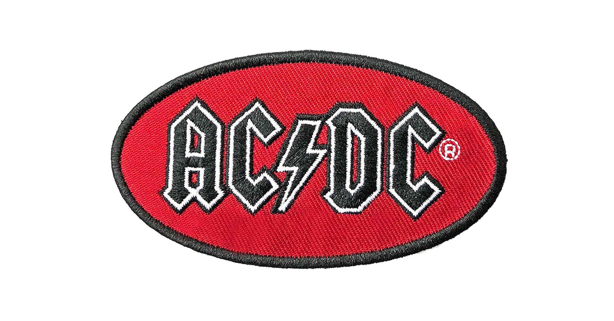 AC/DC Patch Classic Band Logo Oval new Official Red Iron On – Paradiso ...