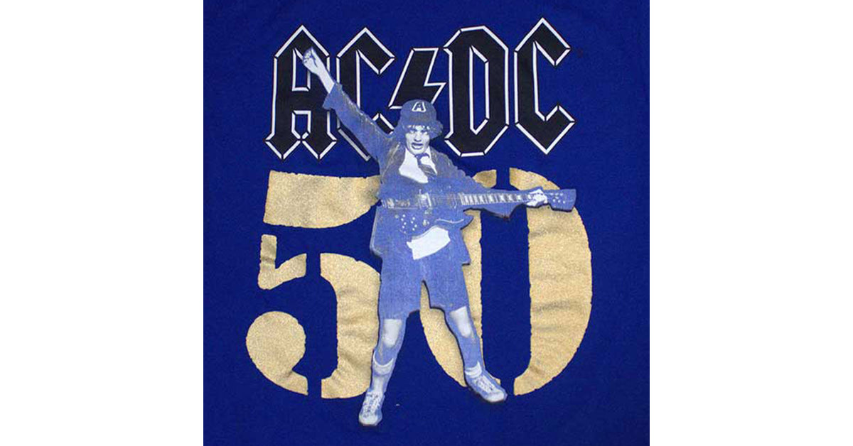 AC/DC Gold Fifty Years Logo T Shirt – Paradiso Clothing