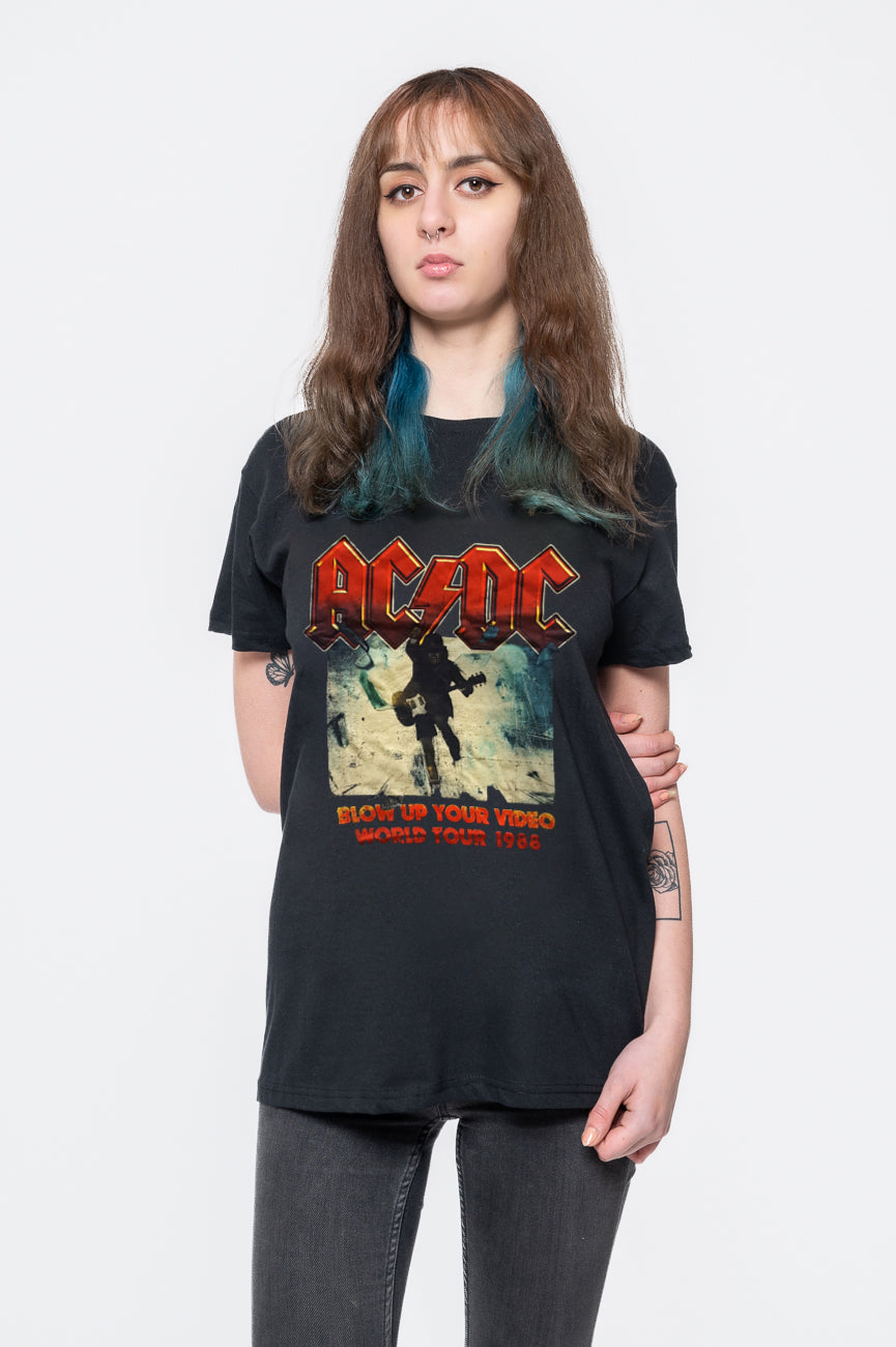 AC/DC Women's Blow Up Your Video T-Shirt - Boyfriend Fit, Official Band Merch, Ringspun Cotton - View #5
