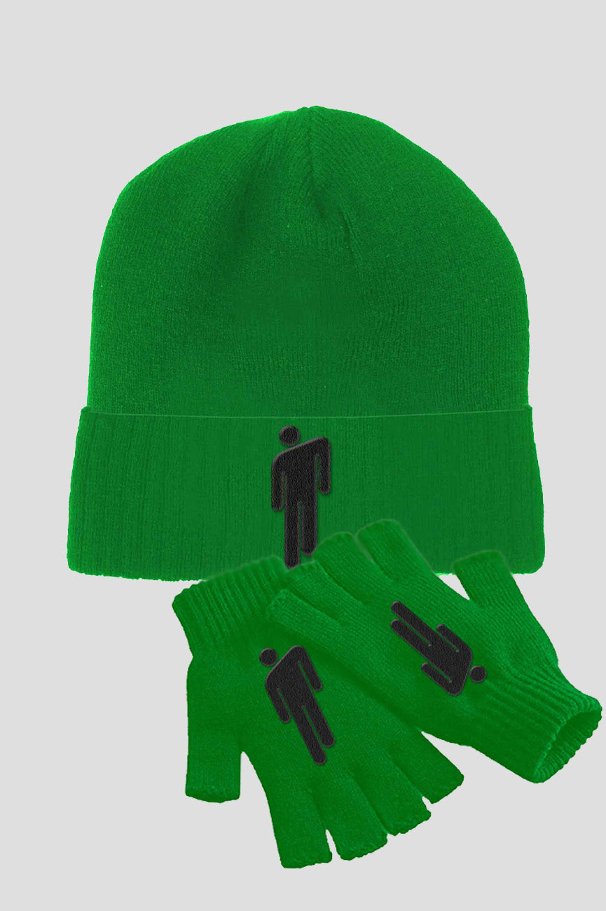 Billie Eilish Blohsh Logo Beanie Hat and glove set