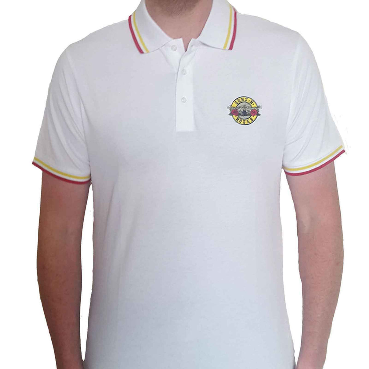 Guns N' Roses Unisex Polo Shirt: Classic Logo (White)