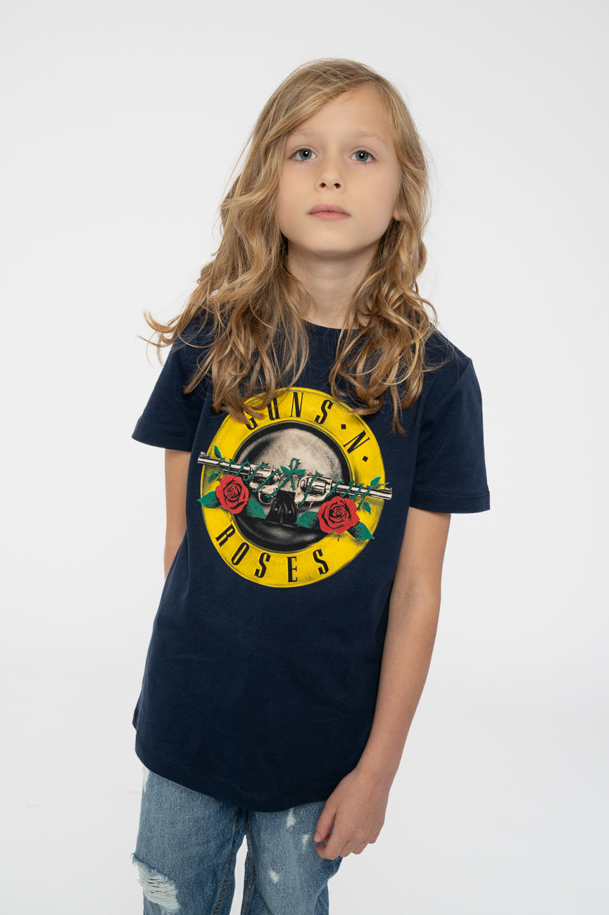 Guns N' Roses Kids Classic Logo Navy T Shirt