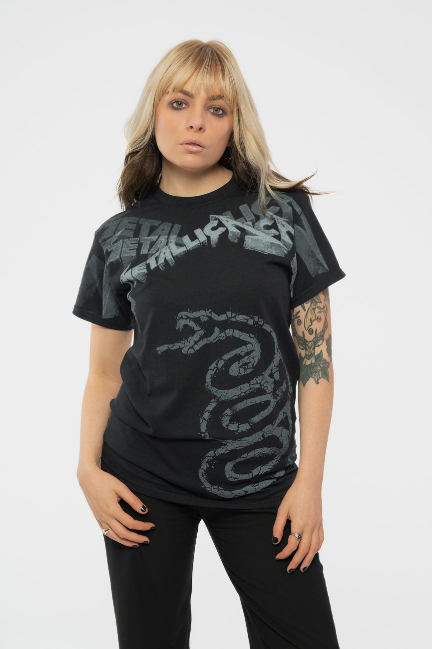 Metallica Black Album Faded Snake T Shirt