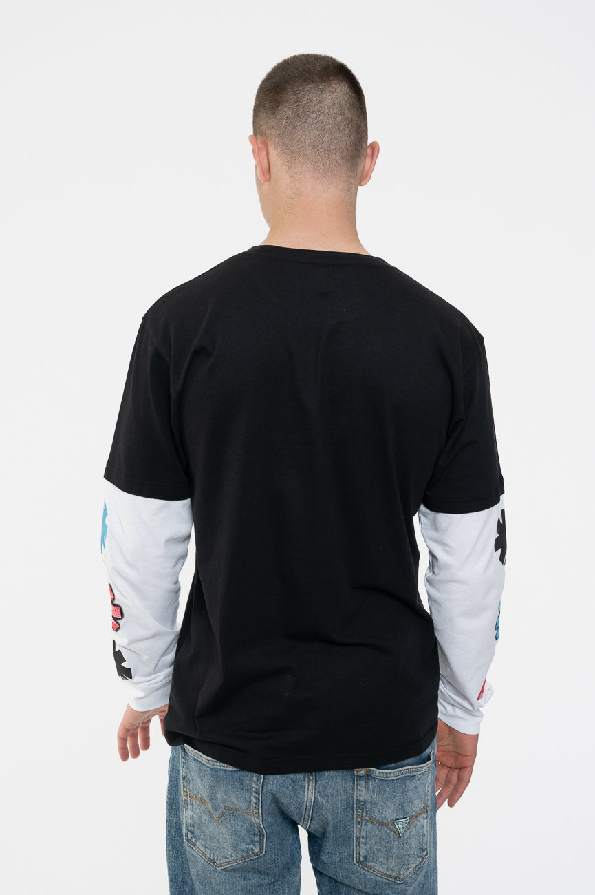 Red Hot Chili Peppers Shock Logo Layered Long Sleeve T Shirt