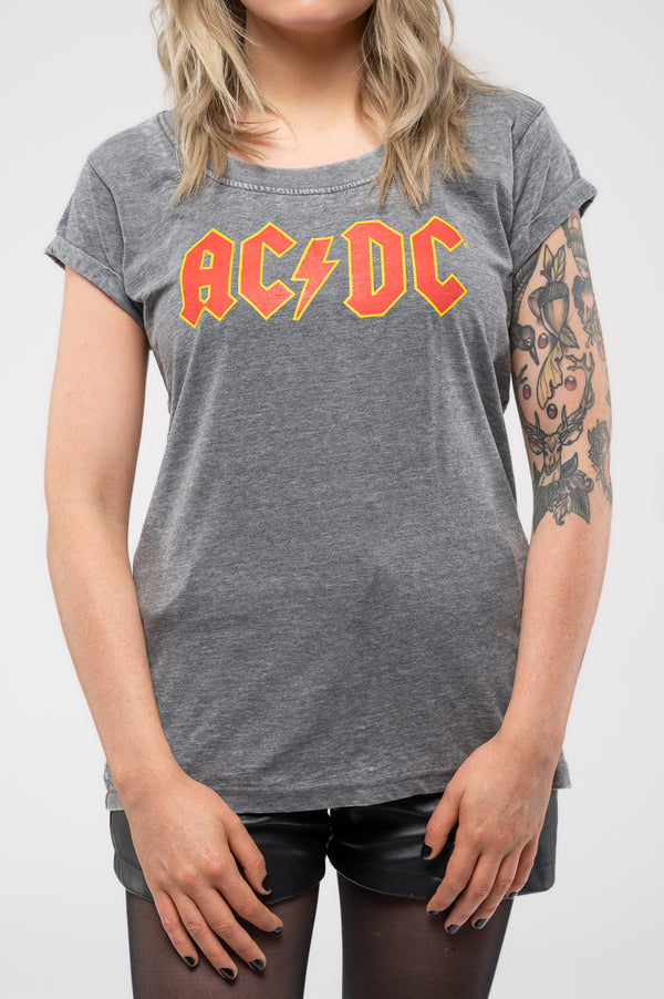 AC/DC Classic Band Logo Burnout T Shirt – Paradiso Clothing