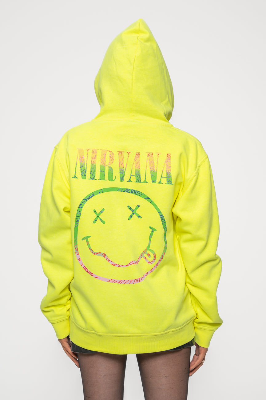 Sac Fourre-tout écologique Officiel Nirvana - Design 'Sorbet Ray Grunge Face' - Noir, 100% Biodégradable, Dimensions 35.6x38.1x10.2cm - 9