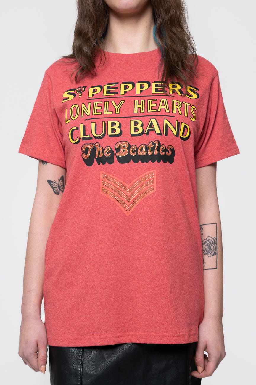 値下げ！THE BEATLES Sgt. Pepper's Tシャツ Lサイズ The Beatles Sgt Pepper Stacked Diamante Tee – Paradiso Clothing