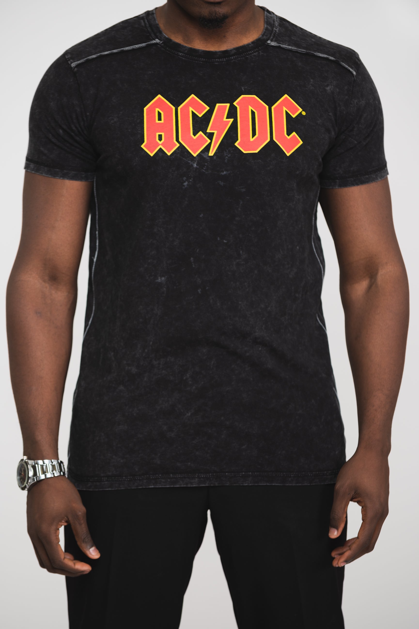 AC/DC Band Logo Snow Wash T Shirt – Paradiso Clothing