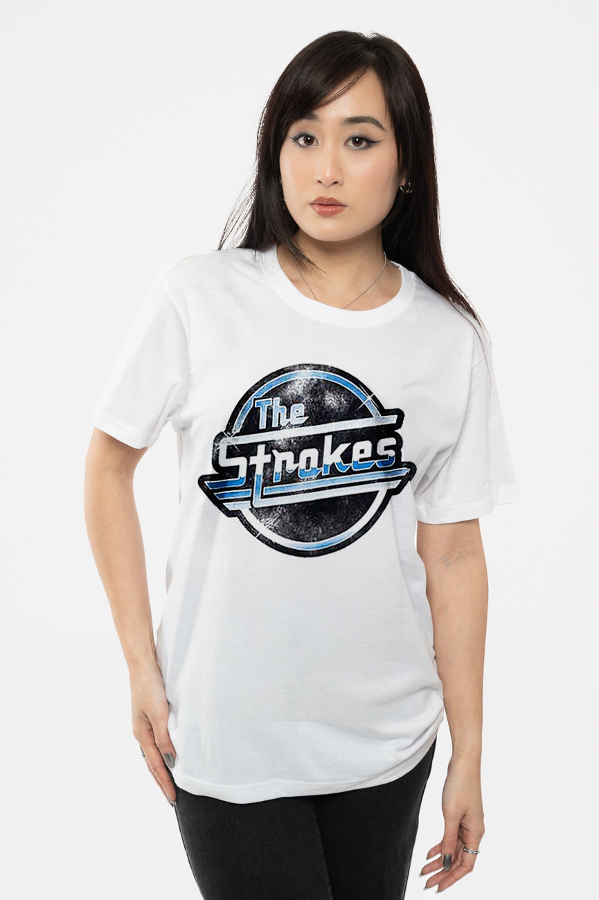 The Strokes T Shirt Distressed Magna Band Logo Nuovo Ufficiale Uomo Bianca Size S - Foto 5