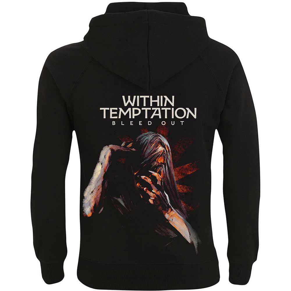 Within Temptation Unisex Pullover Hoodie: Bleed Out (Black) (Back & Sleeve Print)