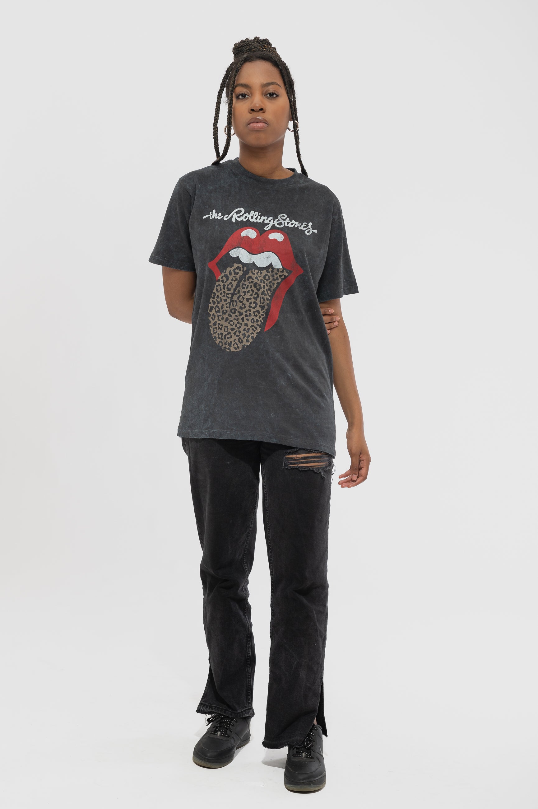 Stones The Dip Paradiso Wash Tongue Acid Dye Leopard Clothing – Rolling T Shirt
