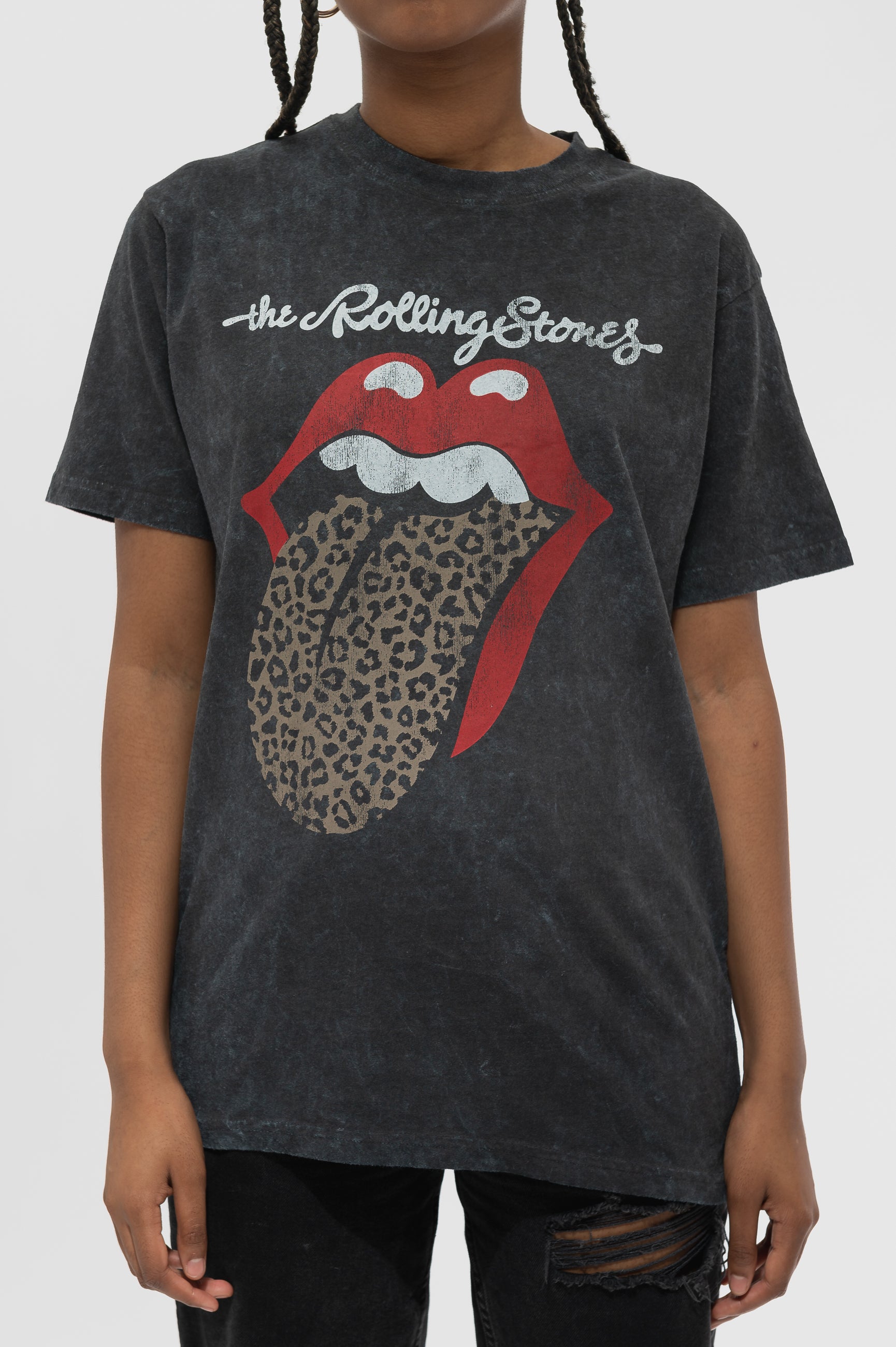 Clothing T Paradiso Tongue The Stones Acid Wash Dip – Leopard Rolling Dye Shirt
